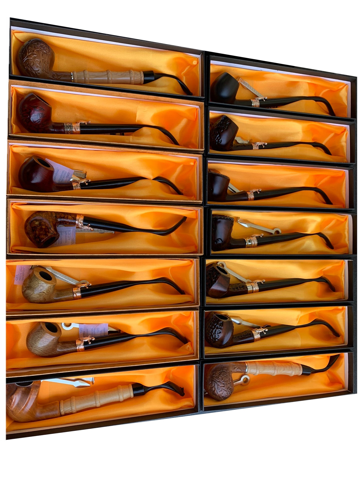 (12 unidades) Pipas Churchwarden de 9" con adornos variados en el vástago $6 c/u