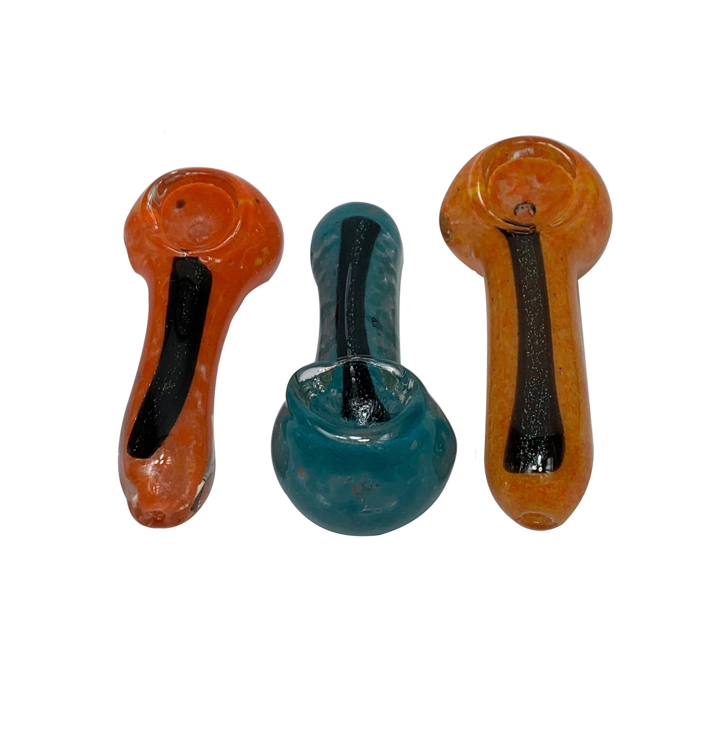 (25 unidades) Pipa de mano de vidrio Frit Dicro de 2.5" Colores surtidos $2.5 c/u