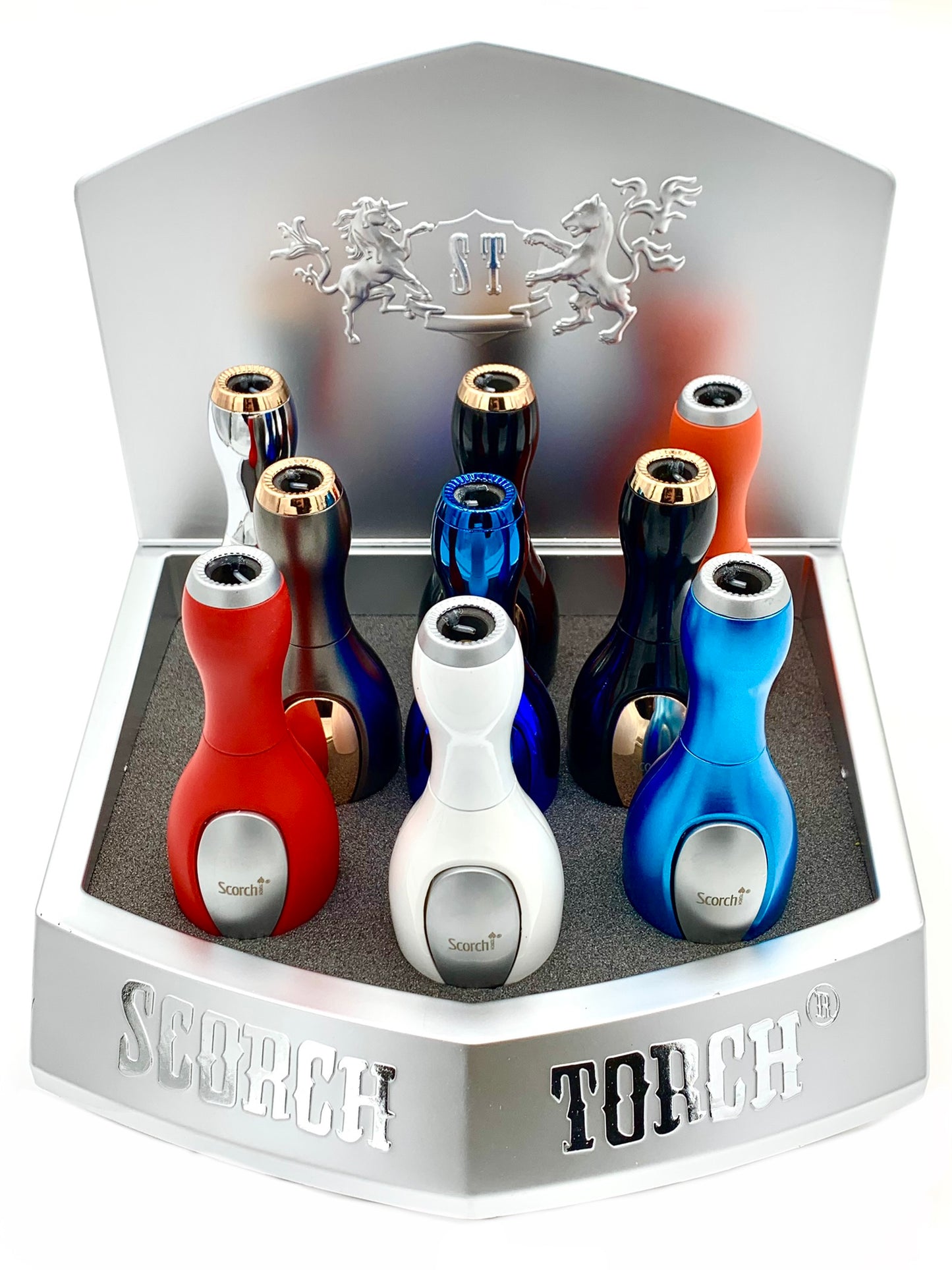 (9 unidades) 4.5" Scorch 61523 Antorcha con forma de bolo, colores surtidos $7.5 c/u