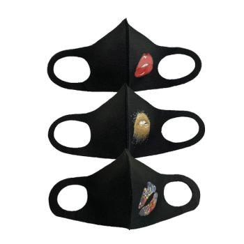 (48ct) Thick Black Fashion Mask With Prints $1.49 EA