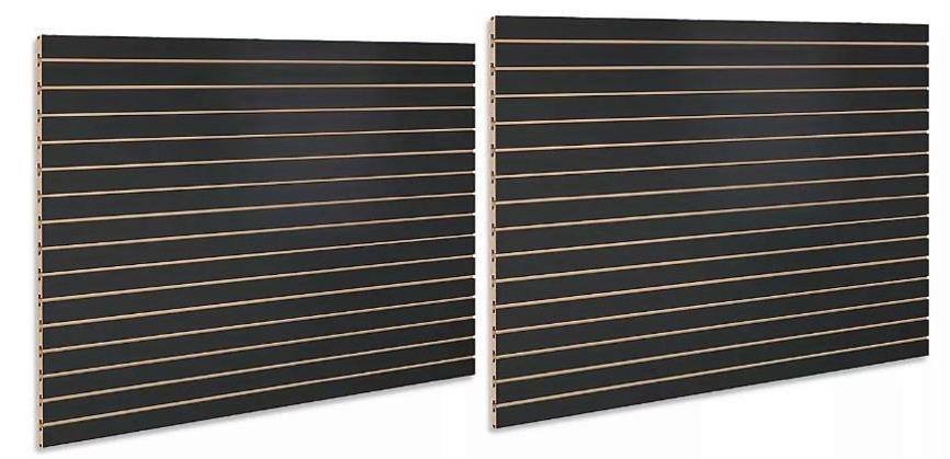 Panel de listones horizontales negros de 4' x 8'