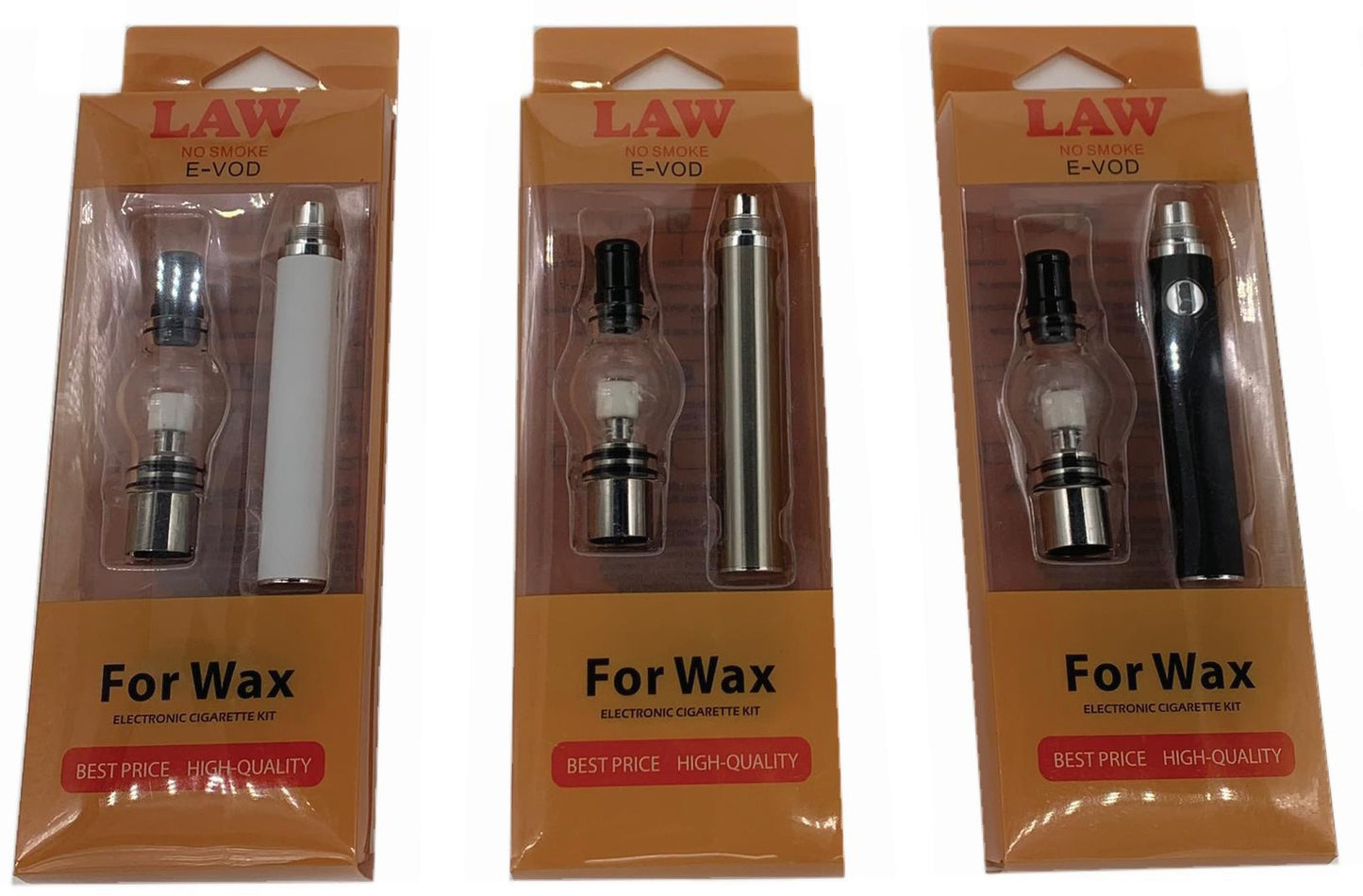 (12 unidades) LAW EVOD Juego de 3 cigarrillos electrónicos con cera para batería de 650 mAh $3.99 c/u