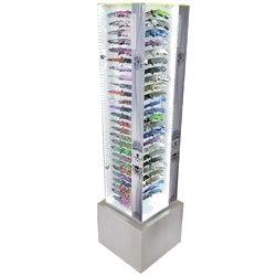 14" x 14" x 69" Four Sided Rotating Acrylic Knife Display Empty