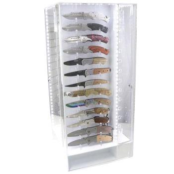 14" x 14" x 26" Four Sided Rotating Acrylic LED Knife Display Empty