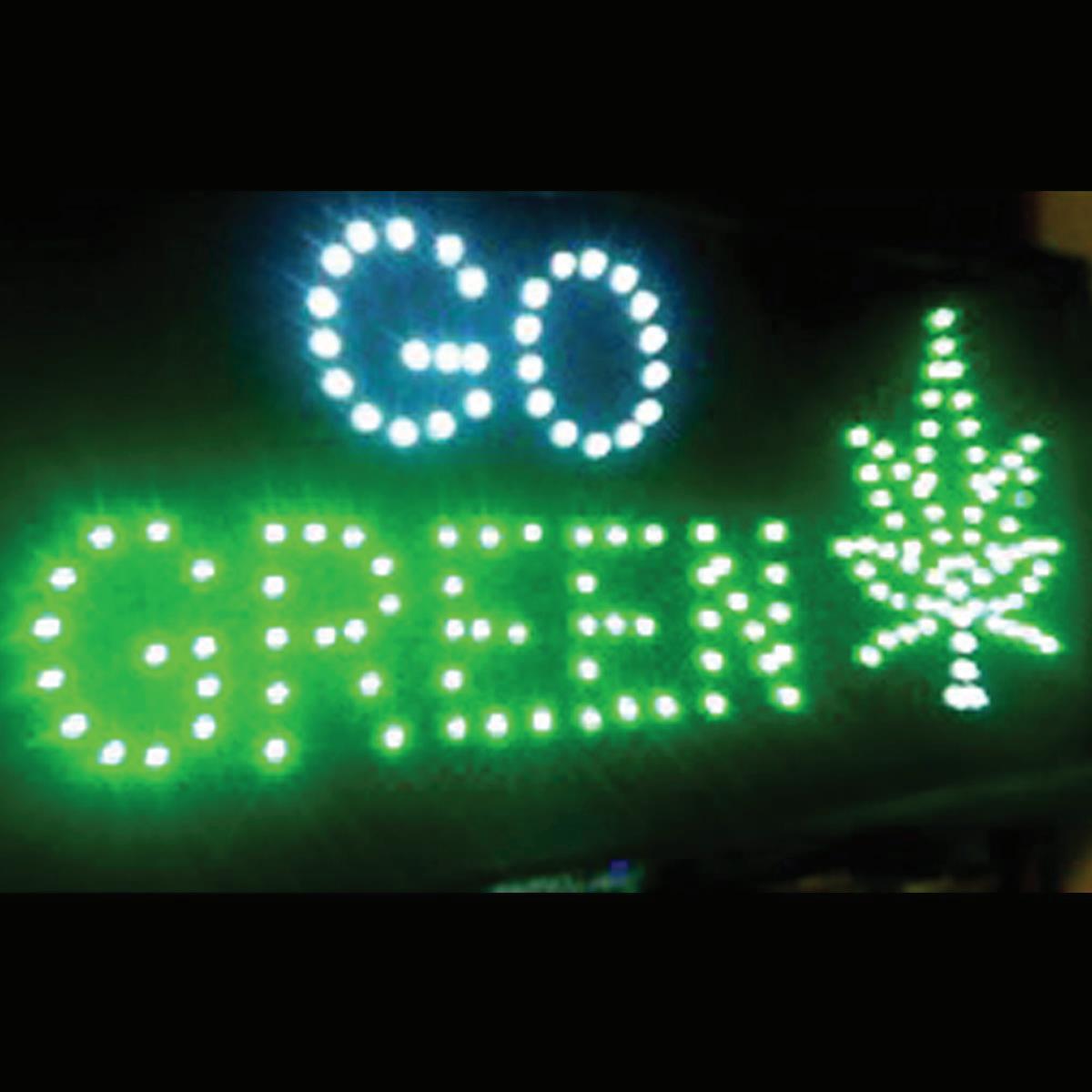 Letrero LED verde de 10" x 19"