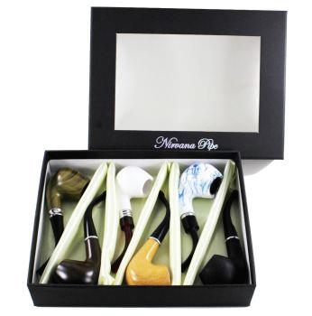(12 unidades) Set de regalo de pipa de madera Nirvana con bonitos colores $2.99 c/u