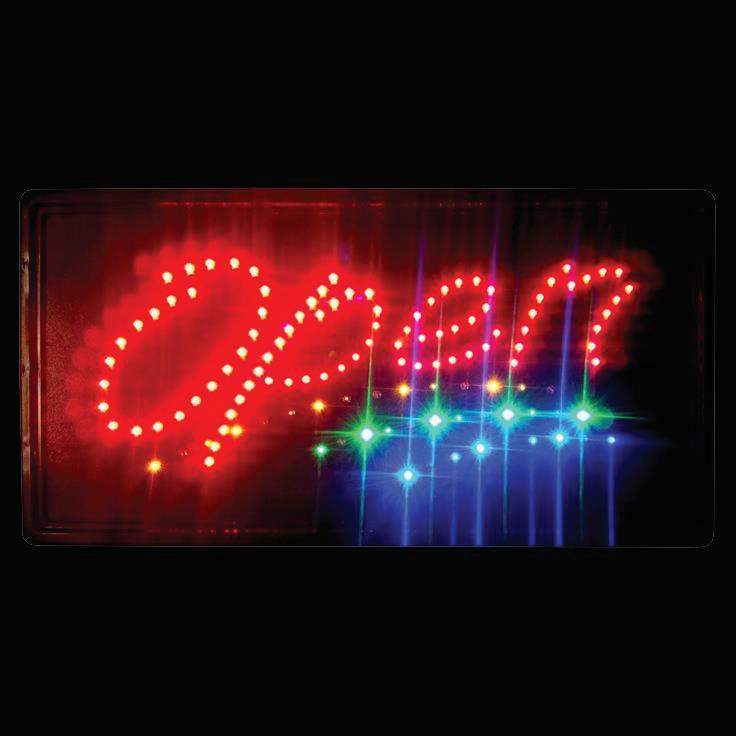 Letrero LED Abierto Cursivo 10" x 19"