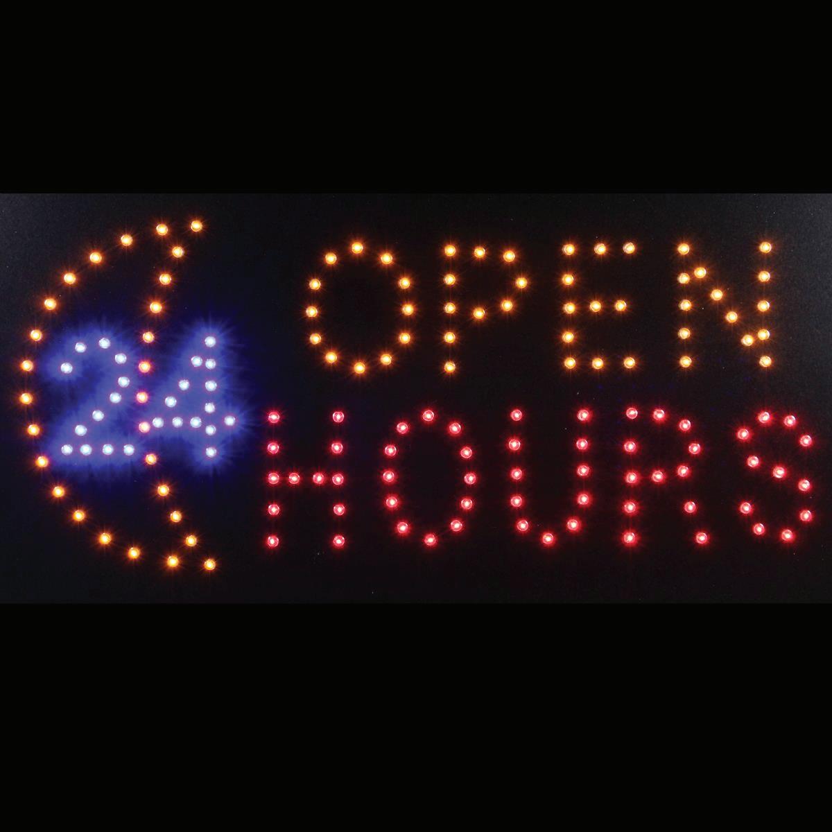 Letrero abierto de 24 LED de 10" x 19"