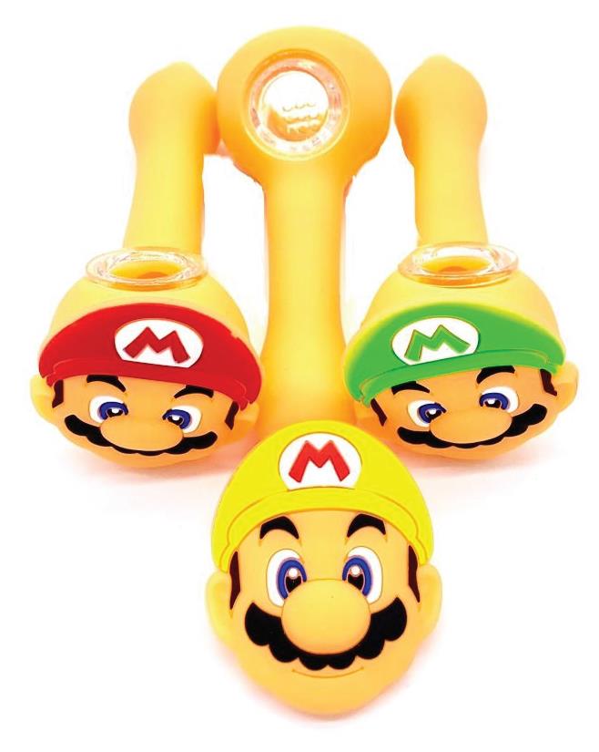 (12ct) 5" Silicone Pipe with Glass Bowl Assorted Colors $3.5 EA