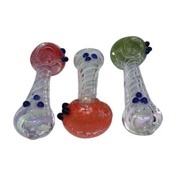 (12ct) Pipa de mano de vidrio Slyme Swirl con cabeza de frita de 5" $7 c/u