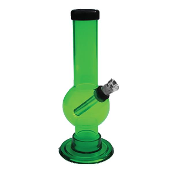 (12 unidades) Pipa de agua acrílica con bombilla verde de 6" $5.5 c/u