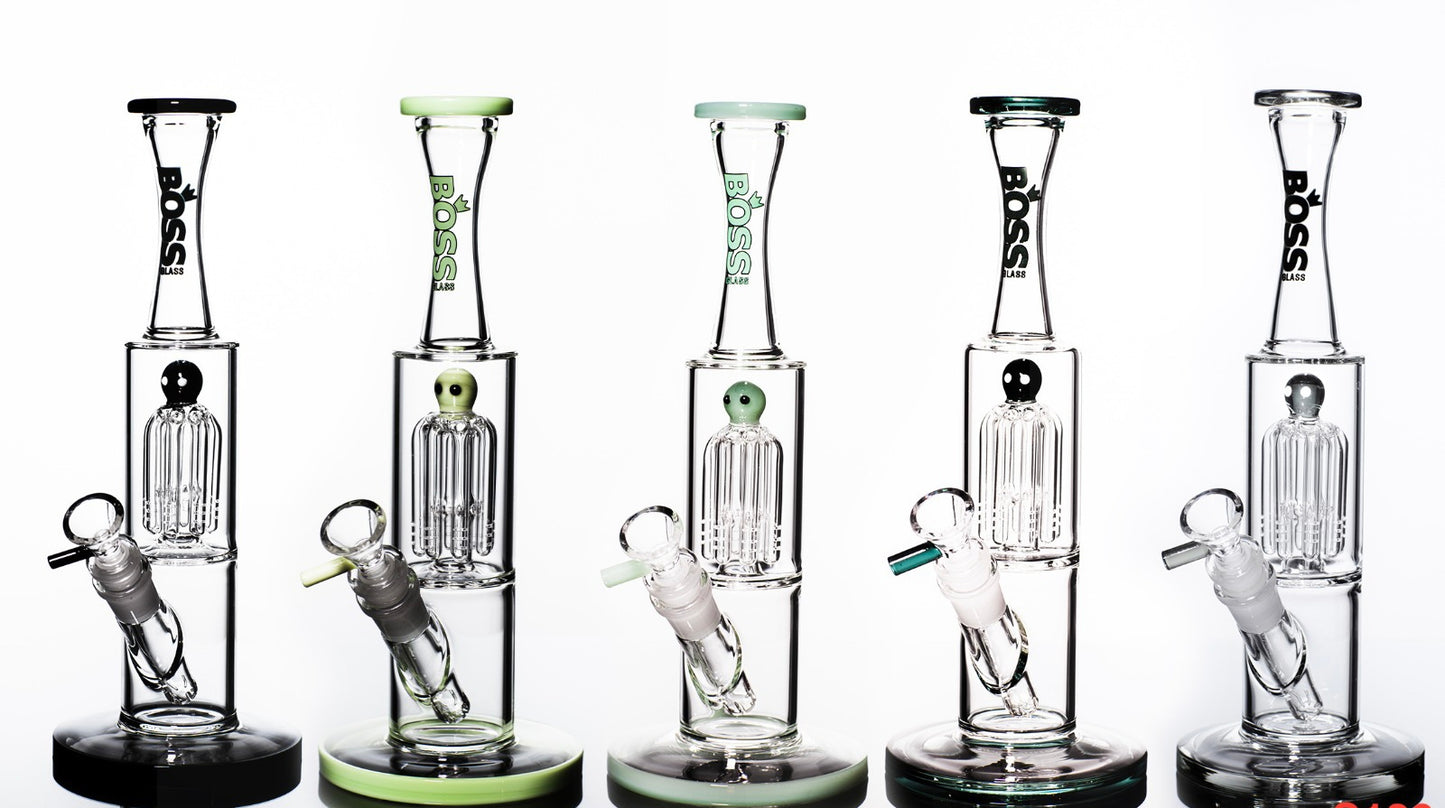(6 unidades) Pipa de agua recta BOSS de 12" con cabezal de ducha Perc $25.5 c/u