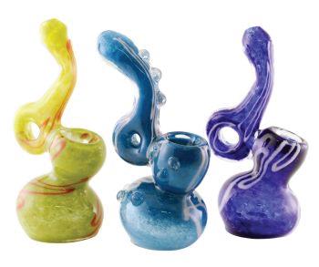 (6 unidades) Burbujeador de vidrio exótico de colores de 5" $7 c/u
