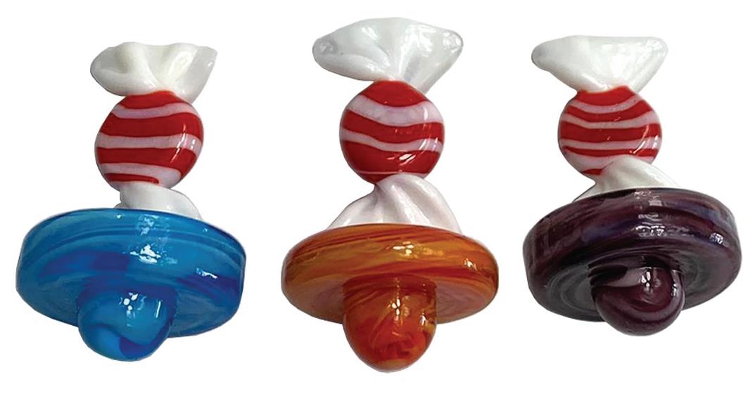 (12ct) Glass Peppermint Carb Cap $2.99 EA