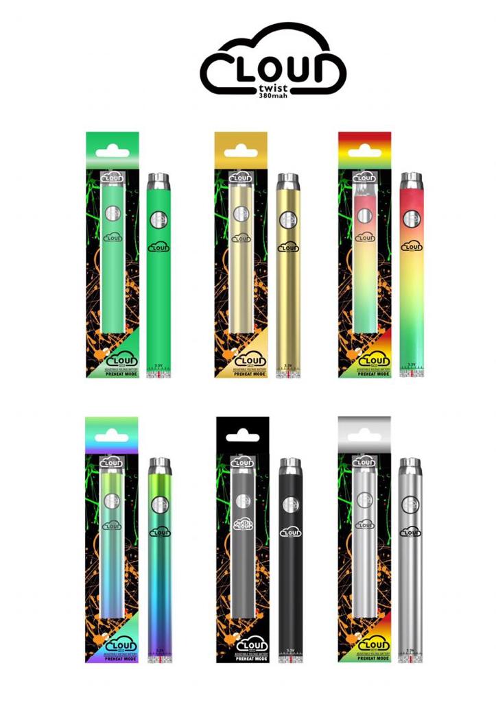 (48 unidades) Batería precalentada Cloud Twist de 380 mAh $3.99 c/u