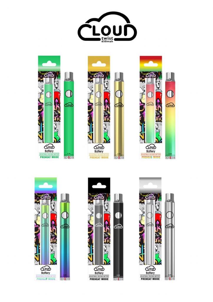 (48 unidades) Batería precalentada Cloud Twist de 650 mAh $3.99 c/u