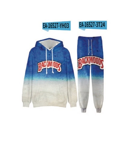 (6ct) Sudaderas con capucha azules y blancas $25 c/u