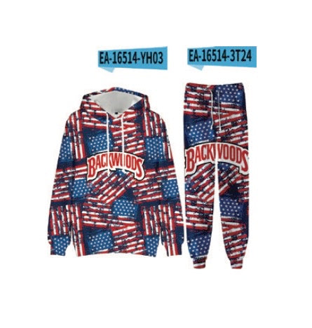 (6ct) Sudaderas con capucha con diseño de bandera estadounidense $25 c/u
