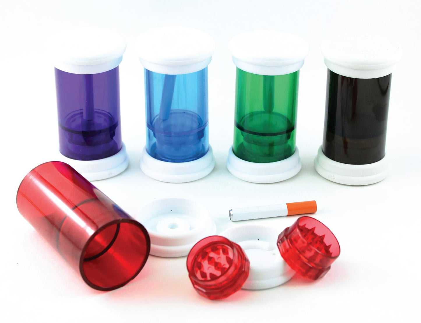 (24ct) 4" Airtight Acrylic Dugout with Grinder $1.99 EA
