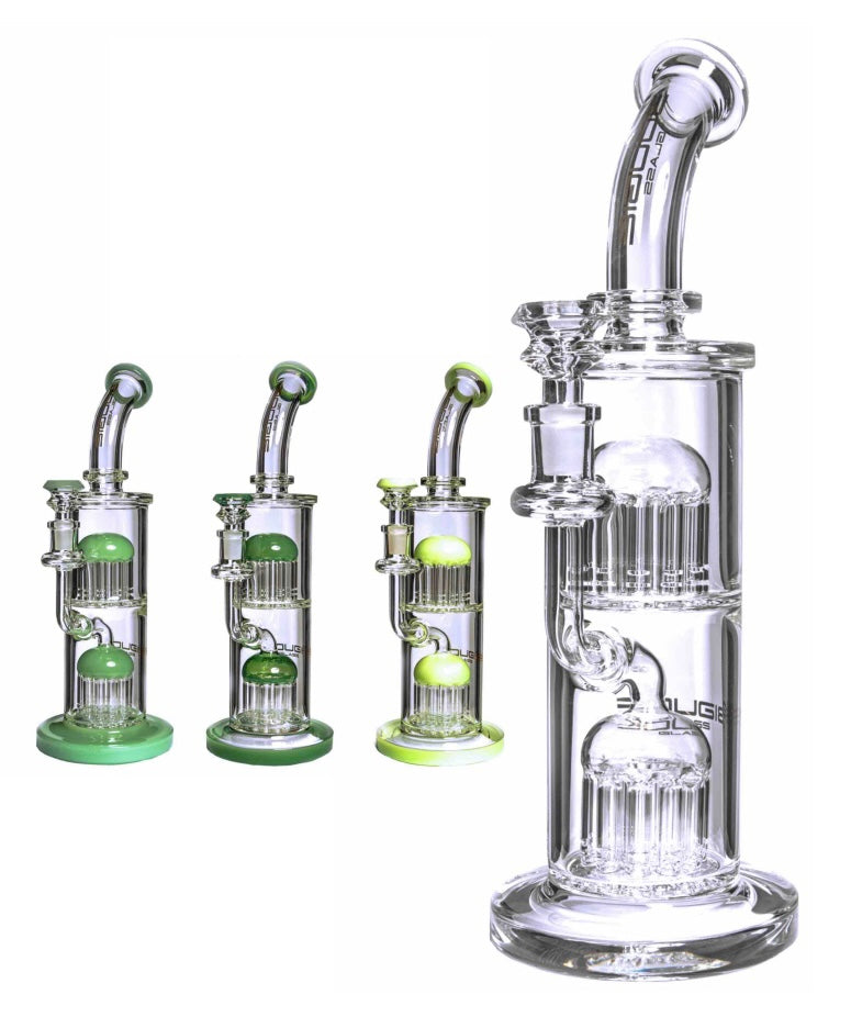 BOUGIE 12" Double Showerhead Perc Water Pipe