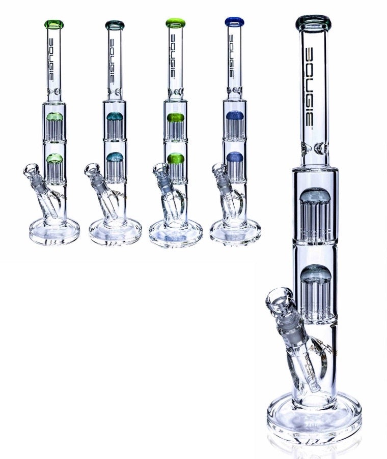 BOUGIE 18" Double Perc Straight Water Pipe