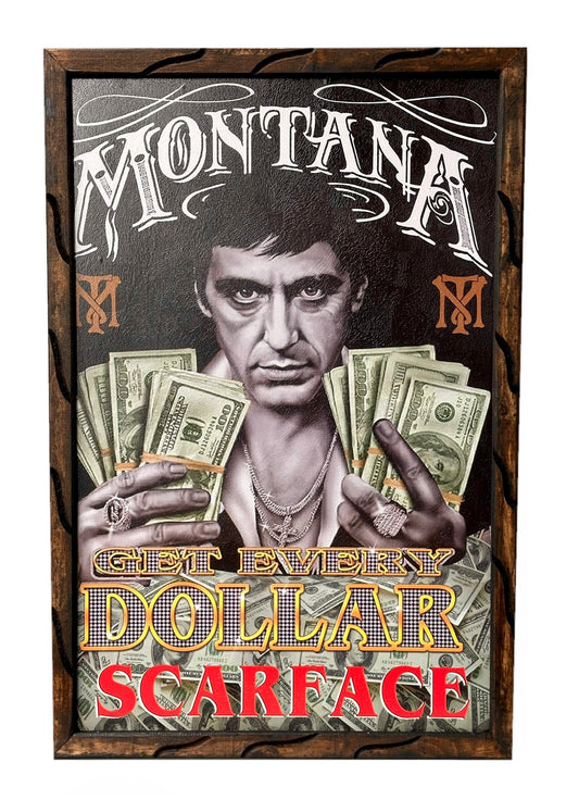 Marco de fotos Tony Montana Get Every Dollar de 36" x 24"