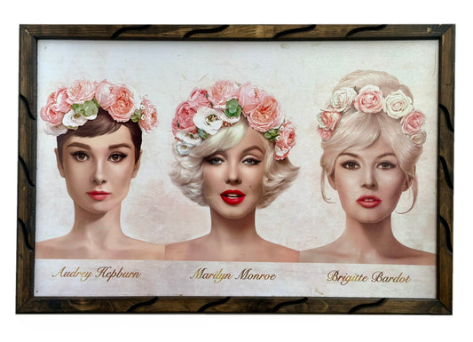 Marco de fotos de mujeres con coronas de flores de 24" x 36"