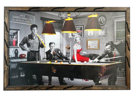 24" x 36" Elvis and Marilyn Play Pool Picture Frame