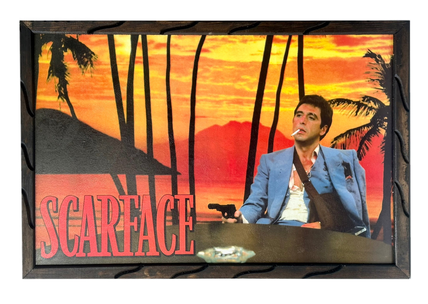 24" x 36" Scarface Sunset Palm Tree Picture Frame