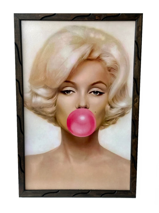 36" x 24" Marilyn Bubblegum Blowing Picture Frame