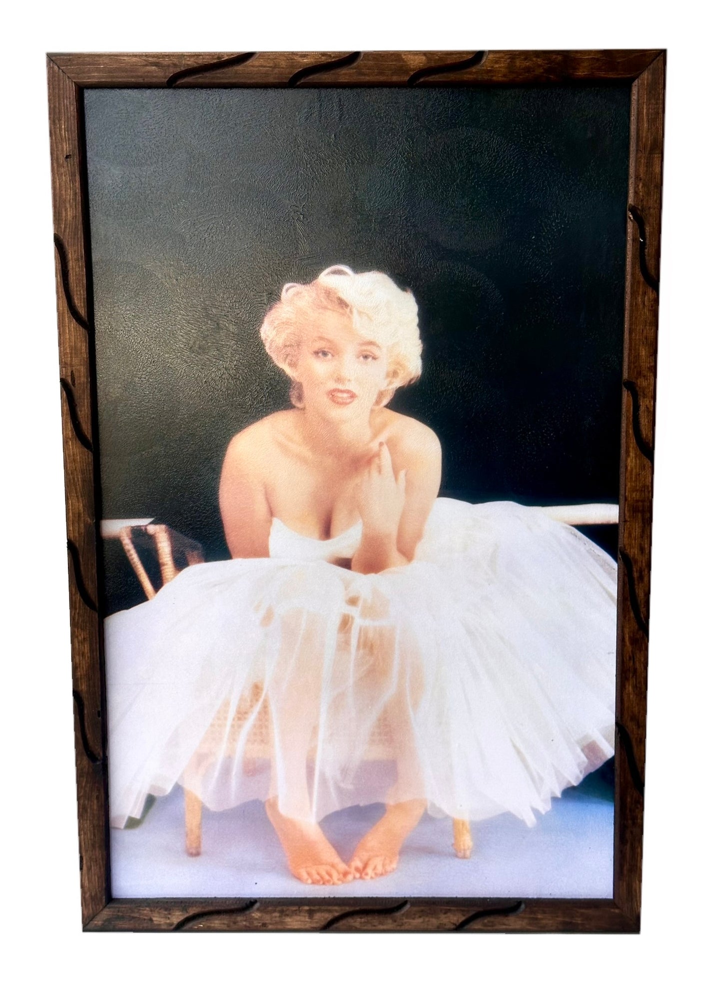 36" x 24" Marilyn Monroe sentada en un marco de fotos de vestido
