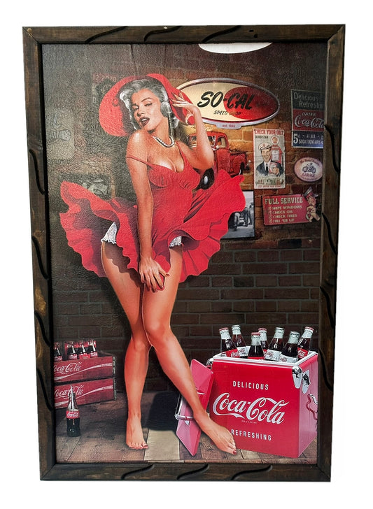 Marco de fotos de Coca-Cola Marilyn Monroe de 36" x 24"