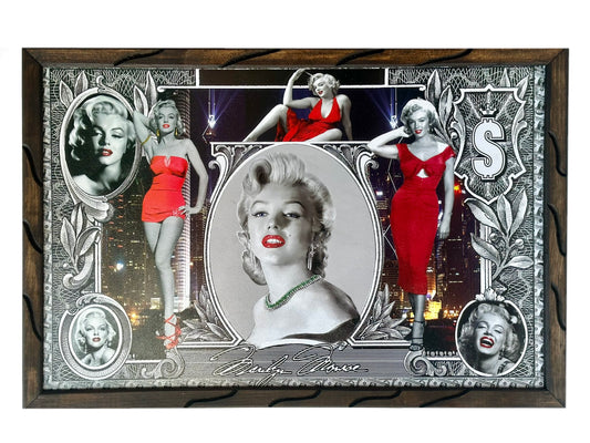 Marco de fotos de billete de dólar Marilyn Monroe de 24" x 36"