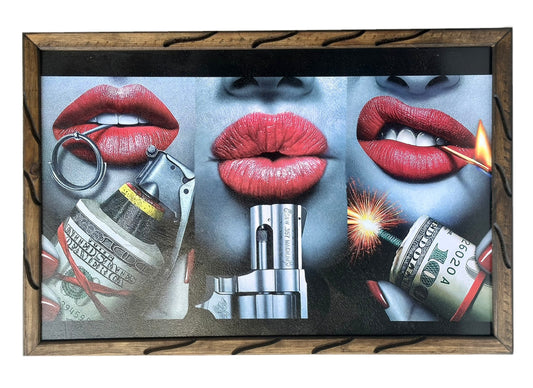 24" x 36" Lips with Weapons Picture Frame
