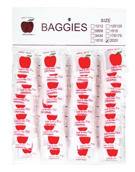 (3 unidades) Paquetes de bolsas de manzana Tarjeta de 2.0" x 2.0" $1.99 c/u