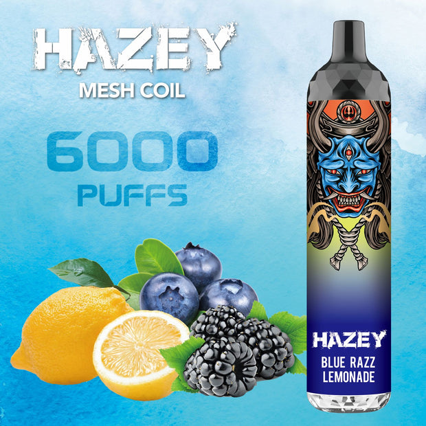 (10ct) Hazey 6000 Puffs Blue Razz Lemonade $9 EA