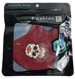 (24ct) Skeleton Maroon Fashion Mask $0.50 EA
