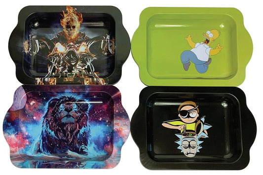 (25ct) 8.5" X 5.5" Assorted Metal Trays With Handles $1.49 EA
