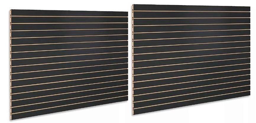 4' x 8' Horizontal Black Slatwall Panel