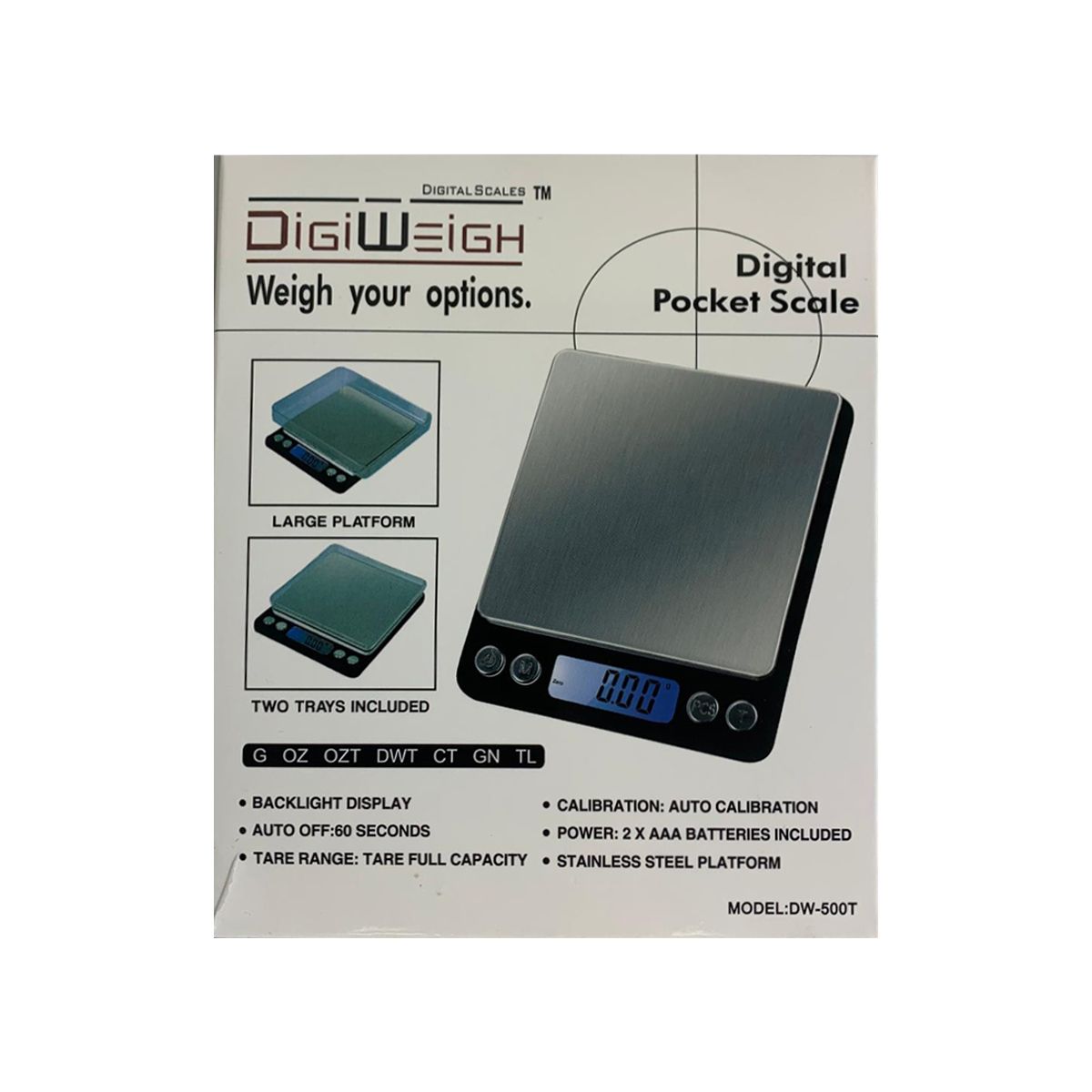(6 unidades) Báscula digital DigiWeigh DW-500T $7,5 c/u