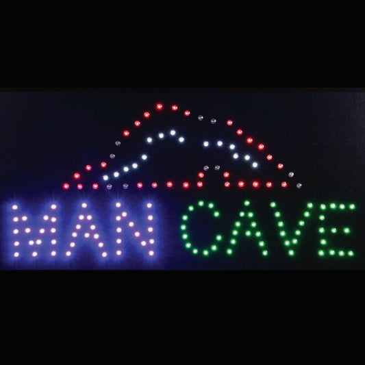 Señal LED de la cueva del hombre 10" x 19"
