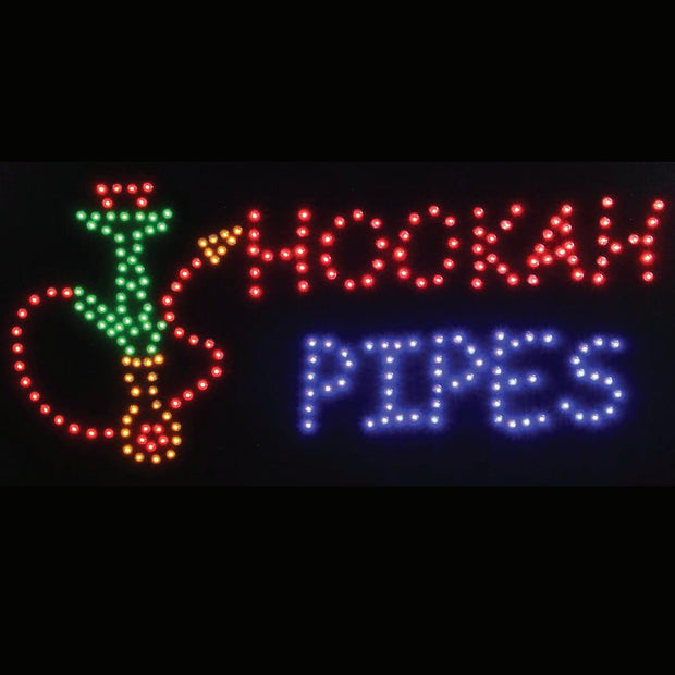 Hookah Pipes LED Sign 10" x 19"