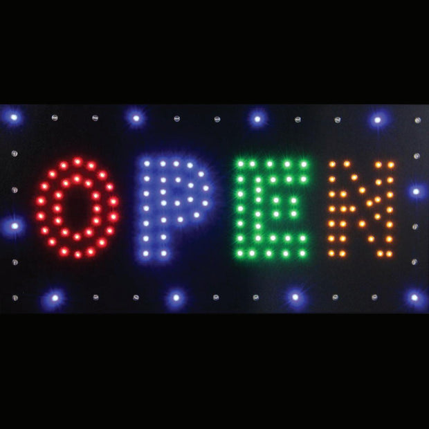 Open LED Sign Square 10" x 19"