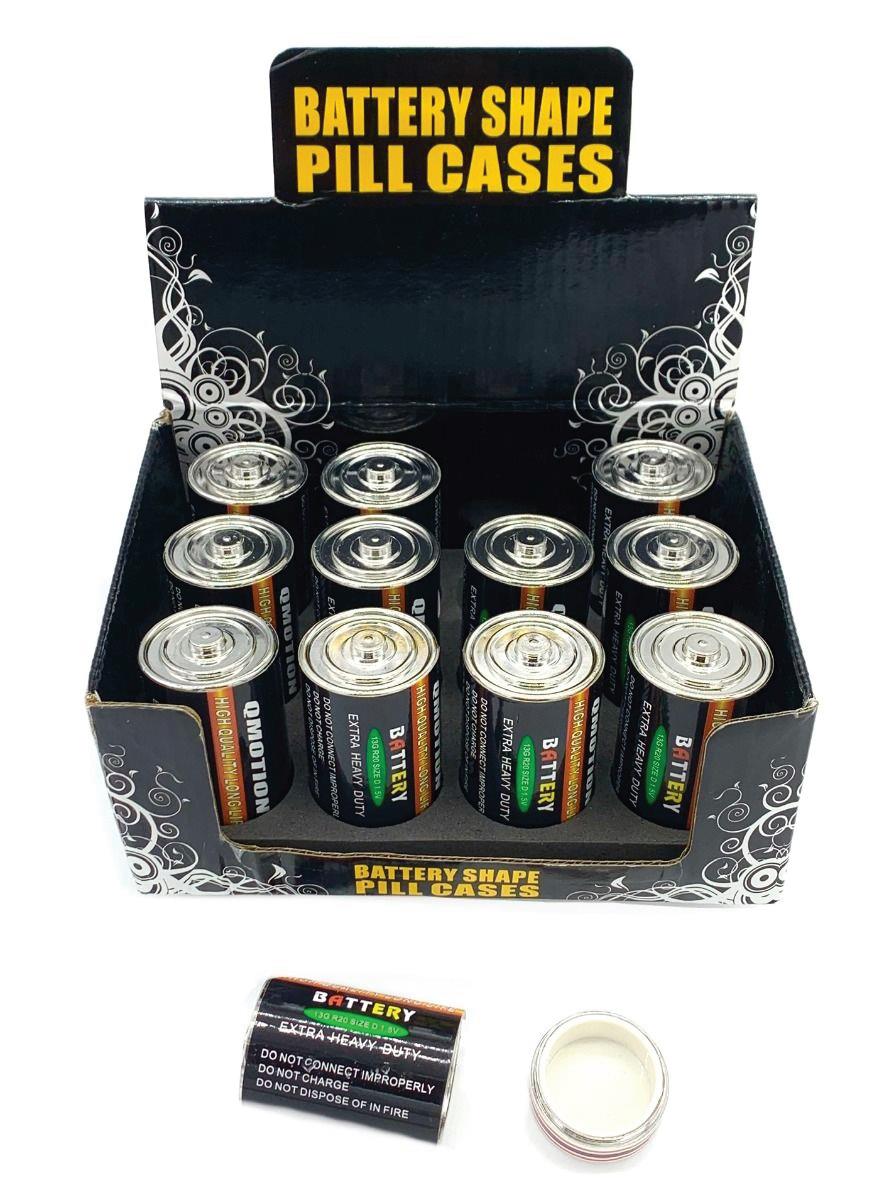 (12ct) 2.5" D Size Heavy Duty Battery Pill Stash Safe Case $3.5 EA