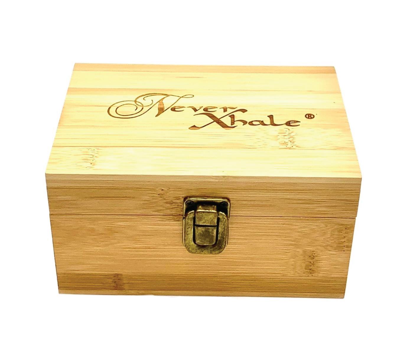 (3ct) 6" x 4" x 3.5" NeverXhale Bamboo Stash Storage Box $14 EA