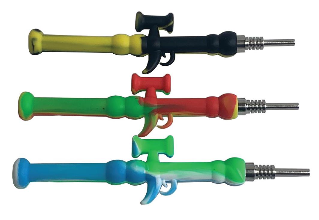 (12ct) 6" Silicone Gun Shape Nectar
Collector with Titanium Tip Assorted
Colors $2.99 EA