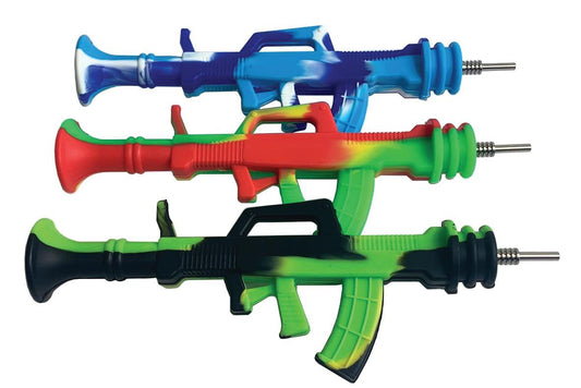 (12 ct) Néctar con forma de pistola de silicona de 9,5"
 Colector con Punta de Titanio Surtido
 Colores $7.99 C/U
