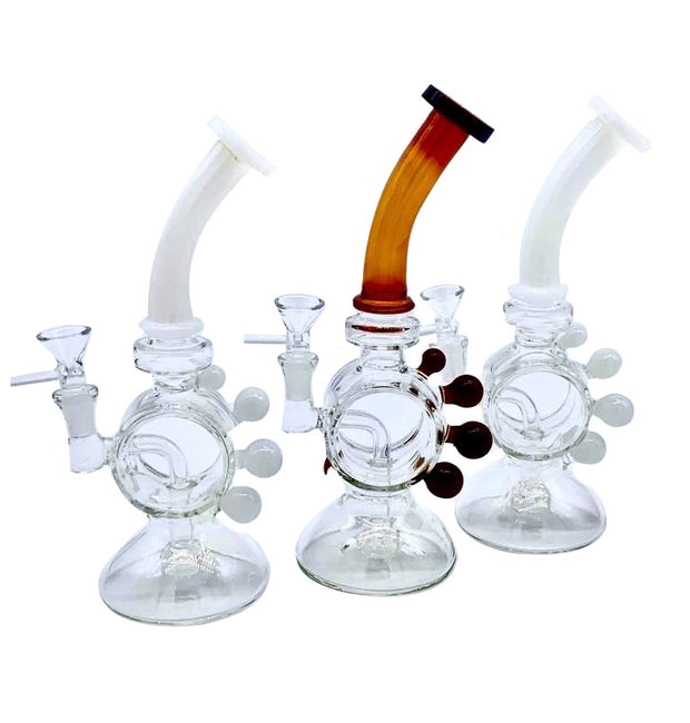 (3ct) 10" Exotic Circle Water Pipe
Assorted Colors $28 EA