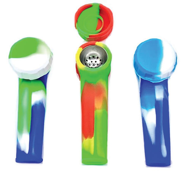 (25ct) 3.5" Silicone Pipe with Titanium Bowl and Silicone Cover $1.99 EA