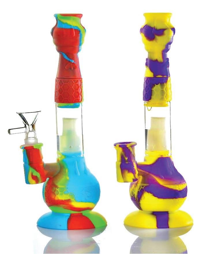 (6ct) 9" Silicone Honey Bee 2 in 1 Water Pipe and Nectar Collector with 10mm Titanium Tip $14 EA